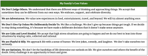 How to Create Your Family’s Core Values – Chief Operating Mommy